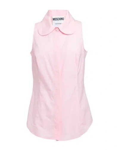 Moschino Woman Shirt Pink Size 8 Cotton, Elastane