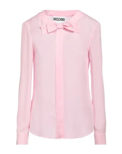 Moschino Woman Shirt Pink Size 12 Silk