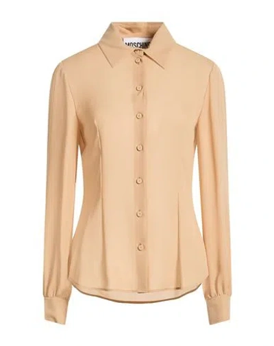 Moschino Woman Shirt Sand Size 10 Silk In Nude
