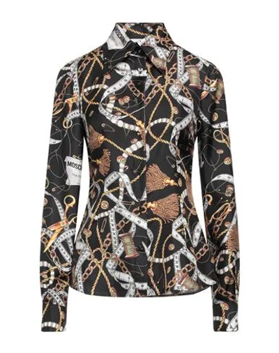 Moschino Woman Shirt Taupe Size 10 Silk In Multi