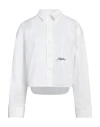 Moschino Woman Shirt White Size 10 Cotton, Elastane In White