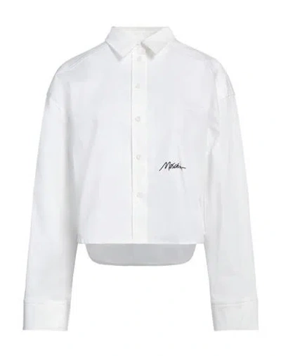 Moschino Woman Shirt White Size 10 Cotton, Elastane