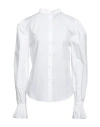 Moschino Woman Shirt White Size 14 Cotton, Elastane In White