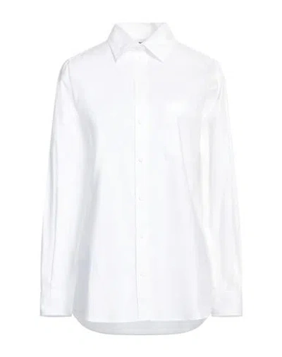 Moschino Woman Shirt White Size 10 Cotton, Elastane