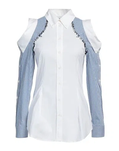 Moschino Woman Shirt White Size 8 Cotton, Polyamide, Elastane