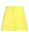 Moschino Woman Shorts & Bermuda Shorts Lime Green Size 6 Cotton, Linen