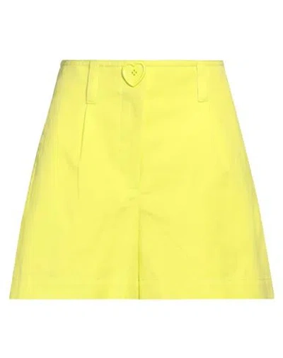 Moschino Woman Shorts & Bermuda Shorts Lime Green Size 6 Cotton, Linen