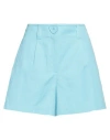 Moschino Woman Shorts & Bermuda Shorts Azure Size 6 Cotton, Linen In Blue