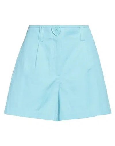 Moschino Woman Shorts & Bermuda Shorts Azure Size 6 Cotton, Linen In Blue