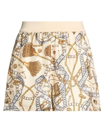 Moschino Woman Shorts & Bermuda Shorts Beige Size 8 Cotton, Polyamide, Elastane In Multi