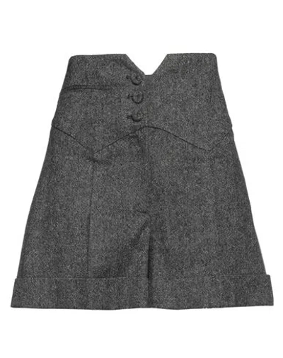 Moschino Woman Shorts & Bermuda Shorts Black Size 8 Acrylic, Polyester, Wool, Silk, Elastane