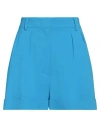 Moschino Woman Shorts & Bermuda Shorts Blue Size 6 Viscose, Elastane