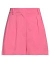 Moschino Woman Shorts & Bermuda Shorts Fuchsia Size 8 Viscose, Elastane In Pink