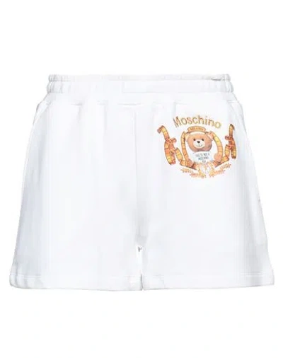 Moschino Woman Shorts & Bermuda Shorts Off White Size 12 Organic Cotton