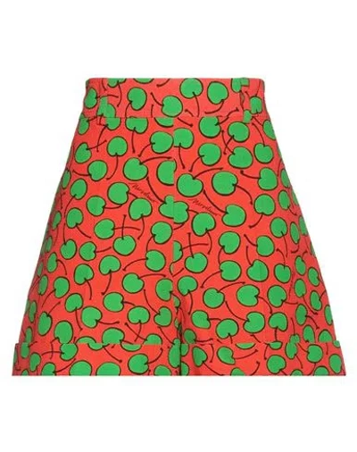 Moschino Woman Shorts & Bermuda Shorts Orange Size 8 Cotton