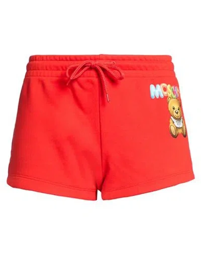 Moschino Woman Shorts & Bermuda Shorts Red Size 10 Organic Cotton