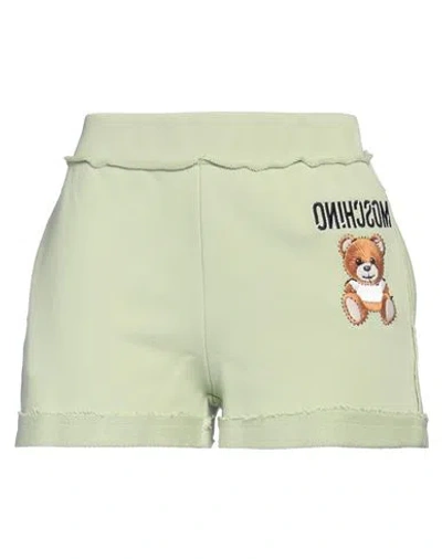 Moschino Woman Shorts & Bermuda Shorts Sage Green Size 4 Cotton