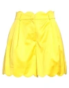 Moschino Woman Shorts & Bermuda Shorts Yellow Size 12 Cotton, Cupro, Elastane