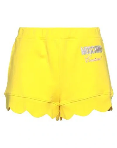 Moschino Woman Shorts & Bermuda Shorts Yellow Size 6 Cotton