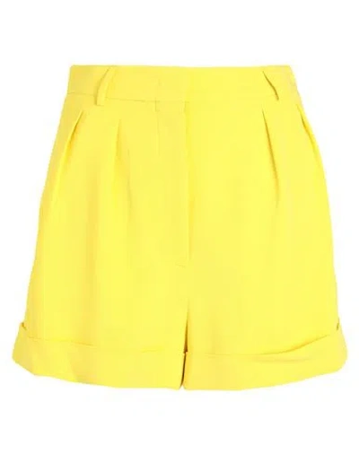 Moschino Woman Shorts & Bermuda Shorts Yellow Size 10 Viscose, Elastane