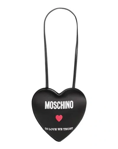 Moschino Woman Shoulder Bag Black Size - Leather, Textile Fibers