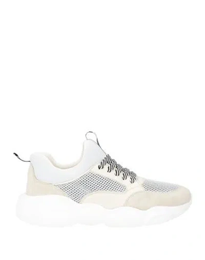 Moschino Woman Sneakers Beige Size 7 Leather, Textile Fibers In Animal Print