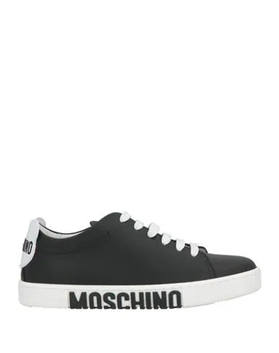 Moschino Woman Sneakers Black Size 11 Leather
