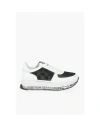 Moschino Love Leather Sneakers With Mesh Details And All Over Logo So In Black