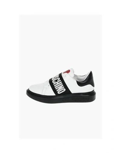 Moschino Love Leather Studded Sneakers In Black