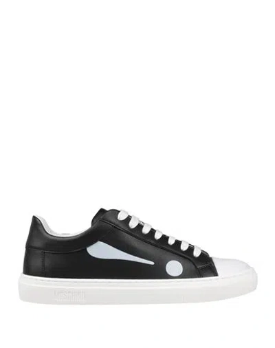 Moschino Woman Sneakers Black Size 8 Leather