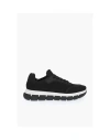 Moschino Love Perforeted Fabric Tassel 50 Sneakers With Track Sole In Black