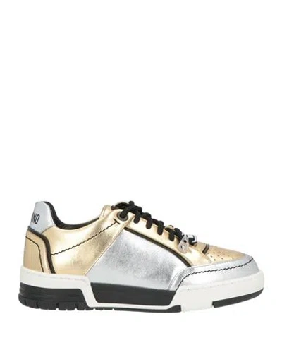 Moschino Woman Sneakers Gold Size 7 Synthetic Material