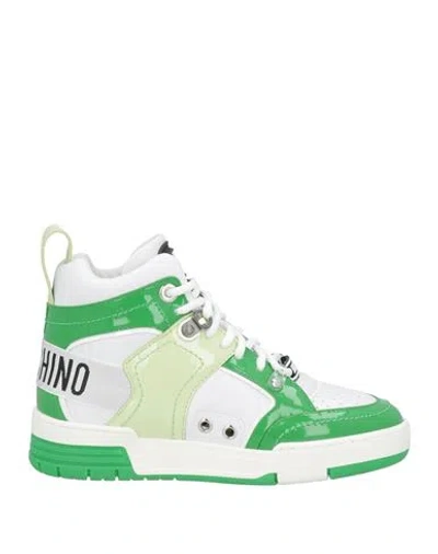 Moschino Woman Sneakers Green Size 6 Synthetisches Material