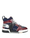 Moschino Woman Sneakers Navy Size 8 Textile Fibers In Navy Blue
