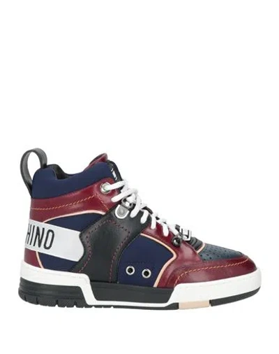 Moschino Woman Sneakers Navy Size 8 Textile Fibers In Navy Blue