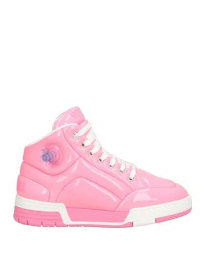 Moschino Woman Sneakers Pink Size 8 Textile Fibers