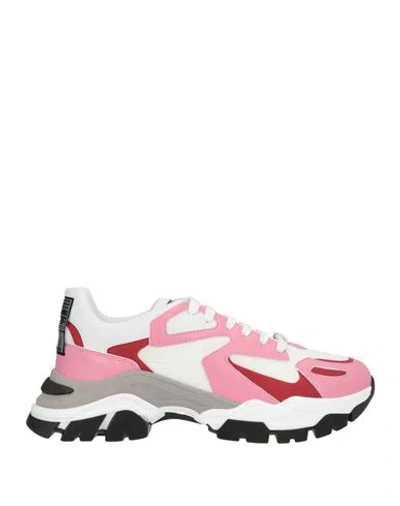 Moschino Woman Sneakers Pink Size 8 Textile Fibers, Synthetic Material