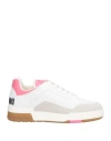 Moschino Perforated Leather Panel Sneakers In White