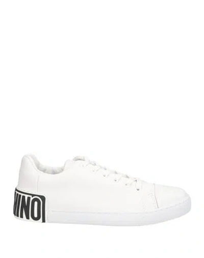 Moschino Woman Sneakers White Size 8 Leather