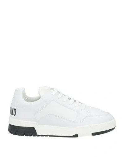 Moschino Logo-embroidered Low-top Sneakers In White