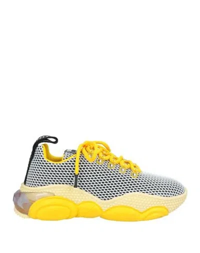 Moschino Woman Sneakers Yellow Size 7 Textile Fibers