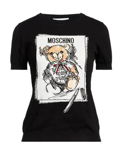 Moschino Woman Sweater Black Size 10 Cotton