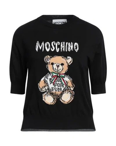 Moschino Woman Sweater Black Size 10 Cotton