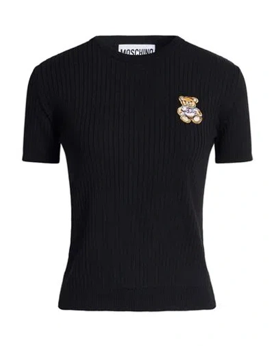 Moschino Woman Sweater Black Size 2 Virgin Wool In Blue