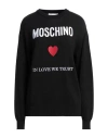 Moschino Cotton Jersey Logo Sweatshirt In Black