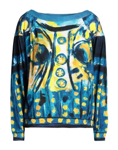 Moschino Woman Sweater Blue Size 12 Cotton
