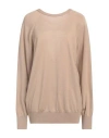 Moschino Woman Sweater Camel Size 6 Virgin Wool In Beige