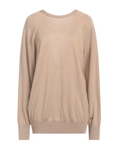 Moschino Woman Sweater Camel Size 6 Virgin Wool In Beige