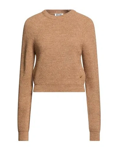 Moschino Woman Sweater Camel Size 8 Acrylic, Alpaca Wool, Wool In Brown
