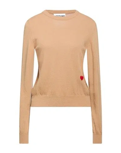 Moschino Woman Sweater Camel Size 8 Virgin Wool, Cashmere In Brown